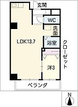 Ｙ’ｓ　ＳＴＥＬＬＡ415  ｜ 愛知県名古屋市中区金山4丁目（賃貸マンション1LDK・4階・40.00㎡） その2