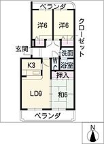 パープルタウン  ｜ 愛知県名古屋市緑区若田1丁目（賃貸マンション3LDK・2階・69.49㎡） その2