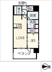 サンパーク上前津　II 9階1LDKの間取り