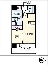 サンパーク上前津　II 10階1LDKの間取り