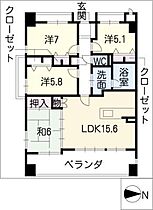 ロイヤルアーク徳川町104号室  ｜ 愛知県名古屋市東区徳川町（賃貸マンション4LDK・1階・85.84㎡） その2