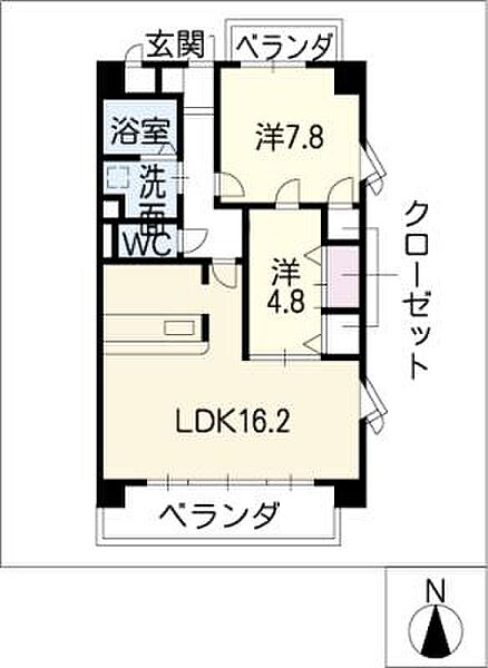 サンハイム中村 ｜愛知県名古屋市北区金城3丁目(賃貸マンション2LDK・3階・66.50㎡)の写真 その2