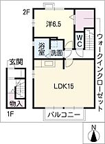 フローラコート若園Ｂ棟  ｜ 愛知県名古屋市北区金城3丁目（賃貸アパート1LDK・2階・56.96㎡） その2