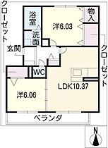 スター　フィールド  ｜ 愛知県名古屋市北区落合町（賃貸アパート2LDK・2階・54.23㎡） その2