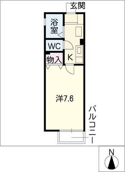 シェルブランアイコウ ｜愛知県名古屋市天白区植田西1丁目(賃貸アパート1K・1階・22.77㎡)の写真 その2