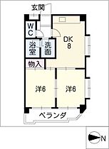 エクセルタウンはなみずき  ｜ 愛知県名古屋市天白区池見2丁目（賃貸マンション2DK・4階・43.46㎡） その2