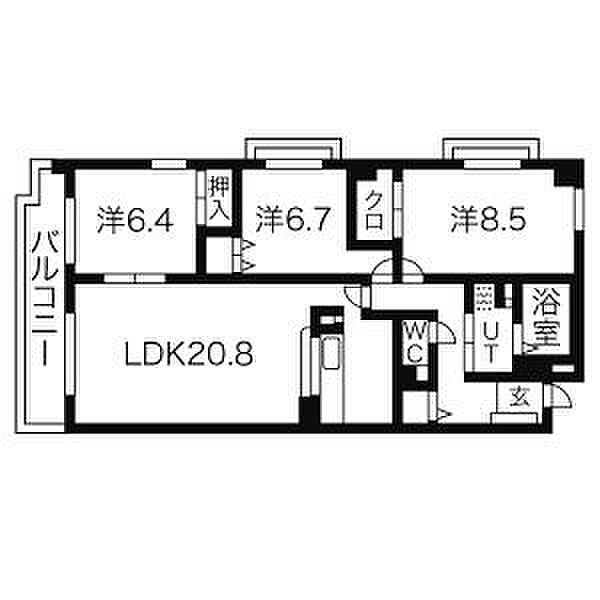 アイユー八事 107｜愛知県名古屋市天白区表山1丁目(賃貸マンション3LDK・1階・94.80㎡)の写真 その22