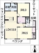 シャーメゾン鶴田Ｂ棟  ｜ 愛知県名古屋市南区鶴田1丁目（賃貸マンション2LDK・1階・61.60㎡） その2