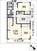 ＭＩＫＡＺＵＫＩ　ＧＡＲＤＥＮ  ｜ 愛知県名古屋市天白区向が丘4丁目（賃貸マンション3LDK・1階・71.67㎡） その2