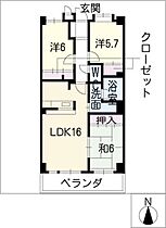 藤マンションII  ｜ 愛知県名古屋市天白区植田南2丁目（賃貸マンション3LDK・2階・77.35㎡） その2