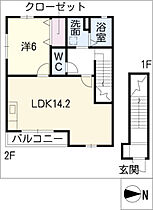 クオーレ島田 202 ｜ 愛知県名古屋市天白区島田3丁目914（賃貸アパート1LDK・2階・52.02㎡） その2