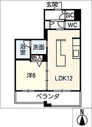 リオリエント八ツ草 3階1LDKの間取り