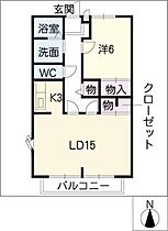 コモンズ精華  ｜ 岐阜県岐阜市鏡島精華1丁目（賃貸アパート1LDK・2階・51.37㎡） その2