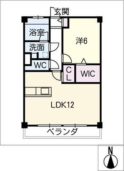 アイリスハイツ ｜岐阜県岐阜市茜部辰新1丁目(賃貸マンション1LDK・2階・43.74㎡)の写真 その2