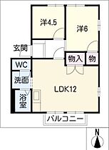 フリーダムＡ・Ｂ  ｜ 岐阜県岐阜市茜部辰新1丁目（賃貸アパート2LDK・1階・46.60㎡） その2