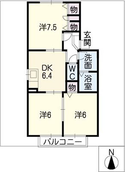 ネバーランド　Ｃ棟 ｜岐阜県岐阜市川部1丁目(賃貸アパート3DK・2階・56.28㎡)の写真 その2