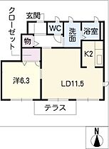 ブランシェ・Ｋ　Ｂ棟  ｜ 岐阜県本巣郡北方町柱本3丁目（賃貸アパート1LDK・1階・48.22㎡） その2