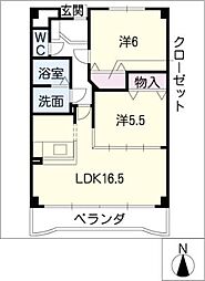 Ｂｒｏａｄ　Ｒｉｆｆｌｅ 5階2LDKの間取り