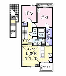 ｍａｒｅ（マーレ）II 2階2LDKの間取り