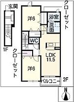 ミーサンライズ　Ｂ 202 ｜ 岐阜県関市倉知字下倉知1503番地1（賃貸アパート2LDK・2階・58.48㎡） その2