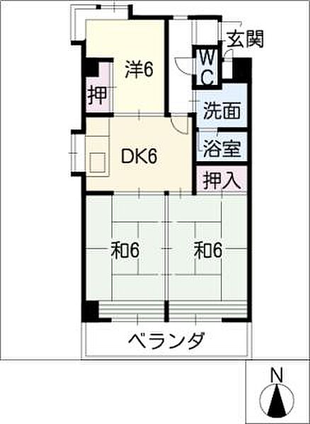 ＭＡＩＳＯＮ徳III ｜岐阜県岐阜市北一色10丁目(賃貸マンション3DK・3階・52.00㎡)の写真 その2