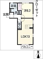 セジュールコート　北棟  ｜ 岐阜県岐阜市芋島1丁目（賃貸アパート1LDK・1階・43.74㎡） その2