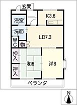 サンティアラＢ  ｜ 岐阜県羽島郡笠松町円城寺（賃貸マンション2LDK・1階・49.00㎡） その2