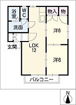 フラッツＫ．Ｃ棟  ｜ 岐阜県羽島郡岐南町下印食1丁目（賃貸アパート2LDK・1階・50.00㎡） その2