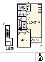 パークサイドＥＶＥＲ  ｜ 岐阜県羽島郡岐南町徳田4丁目（賃貸アパート1LDK・2階・45.61㎡） その2