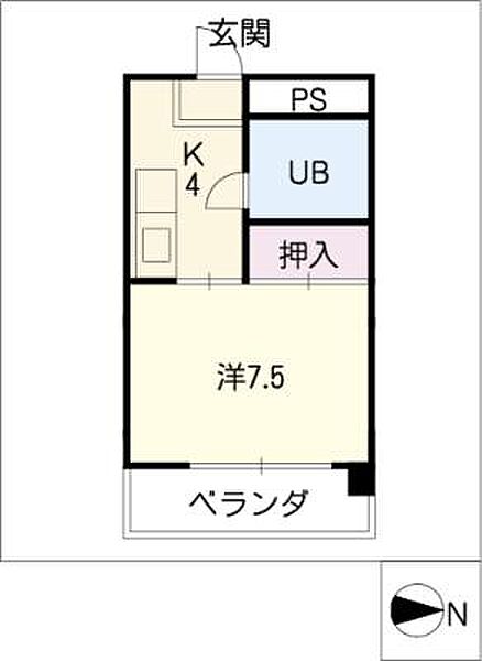 安田コーポ ｜岐阜県岐阜市黒野南2丁目(賃貸マンション1K・3階・25.90㎡)の写真 その2