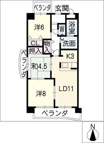 ＢＩＯ　ＭＡＳＡＫＩ ｜岐阜県岐阜市正木北町(賃貸マンション3LDK・8階・75.50㎡)の写真 その2