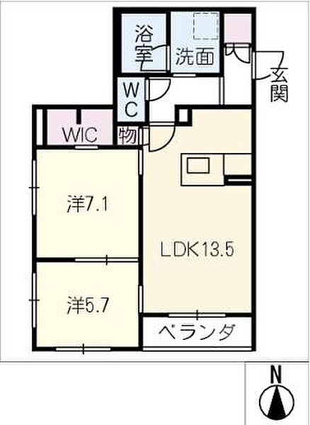 リオリエントグランコート長良 ｜岐阜県岐阜市福光東1丁目(賃貸マンション2LDK・1階・60.91㎡)の写真 その2