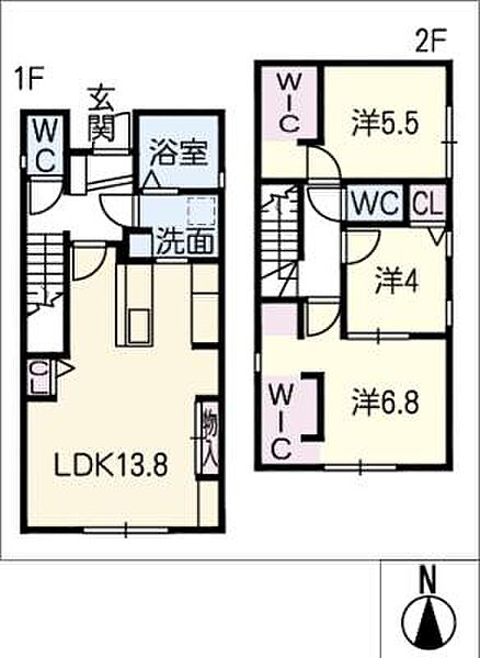 八代の家 ｜岐阜県岐阜市八代3丁目(賃貸一戸建3LDK・2階・75.35㎡)の写真 その2