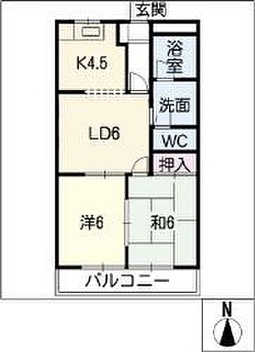 セントラルパークＣ棟 ｜岐阜県美濃加茂市島町2丁目(賃貸アパート2DK・1階・44.88㎡)の写真 その2