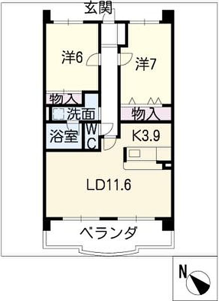 ハートフル春里 ｜岐阜県可児市塩(賃貸マンション2LDK・9階・64.00㎡)の写真 その2