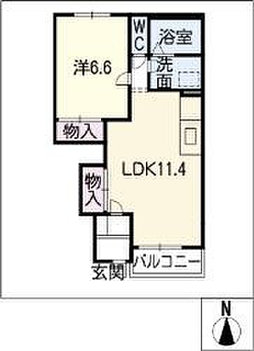 アルモニー・アイ（Ｈａｒｍｏｎｉｅ．ｉ） ｜岐阜県可児市大森(賃貸アパート1LDK・1階・44.52㎡)の写真 その2