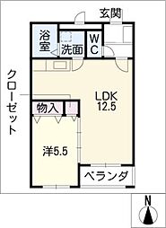 Ｈｅａｒｔｆｕｌ　Ｙ．Ｎ．Ｓ 3階1LDKの間取り