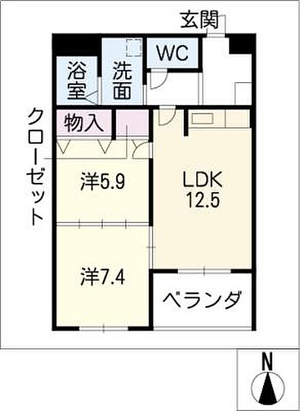 プレステージ ｜岐阜県可児市土田(賃貸マンション2LDK・2階・60.35㎡)の写真 その2