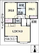 セント・アンドリュース  ｜ 岐阜県可児市土田（賃貸アパート2LDK・2階・59.40㎡） その2