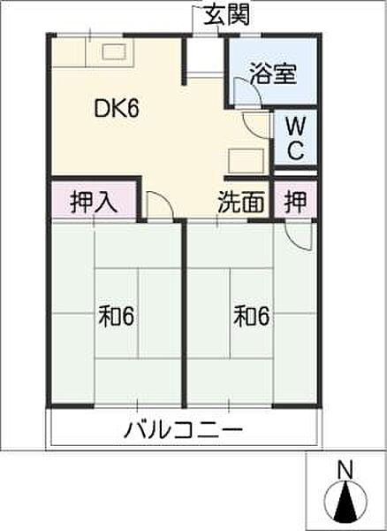 シティハイム藤 ｜岐阜県可児市徳野南2丁目(賃貸アパート2DK・2階・39.00㎡)の写真 その2