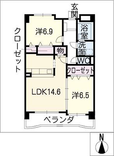 レーベンラウム ｜岐阜県可児市土田(賃貸マンション2LDK・5階・65.86㎡)の写真 その2