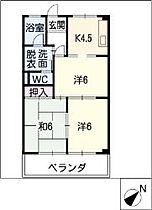 コートプレイス　Ｅａｓｔ　Ｗｅｓｔ  ｜ 岐阜県可児市下恵土（賃貸マンション2LDK・2階・49.50㎡） その2