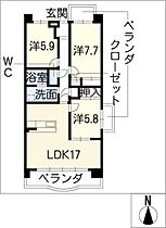 Ｔｗｉｎ　Ｐｒｉｍｅ　姫川  ｜ 岐阜県可児市下切（賃貸マンション3LDK・6階・78.75㎡） その2