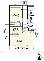 アップルハウス  ｜ 岐阜県加茂郡川辺町中川辺（賃貸アパート1LDK・2階・51.30㎡） その2