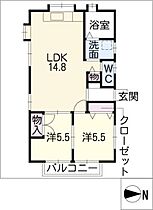 カーサ松和花壇  ｜ 愛知県名古屋市天白区土原5丁目（賃貸マンション2LDK・1階・57.96㎡） その2