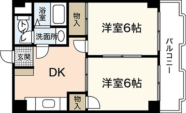 ネオデラサンテ ｜広島県広島市安佐南区長楽寺1丁目(賃貸マンション2DK・1階・45.00㎡)の写真 その2