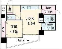 ライオンズマンション日暮里駅前 1LDKの間取図画像