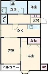 メゾンドノザキ 2Rの間取図画像
