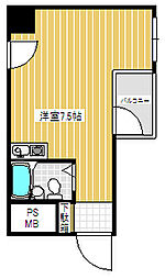 朝日プラザ浜松ステーションスクエア ワンルームの間取図画像