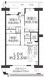 フローレンス芳泉グランドアーク 3SLDKの間取図画像